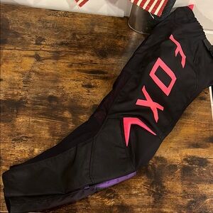 NWT Fox Black & Pink Riding Pants